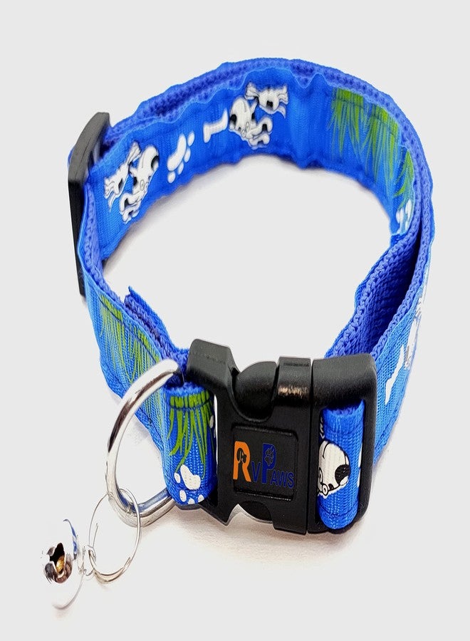 Pups&Pets Dog Collar Leash Set Puppy Bone Printed, Adjustable Nylon Collar with Leash for Small Pet and Puppies, Color-Full Collar Leash Set for Puppies, Dog & Cat 15 MM (Blue) - Image 3